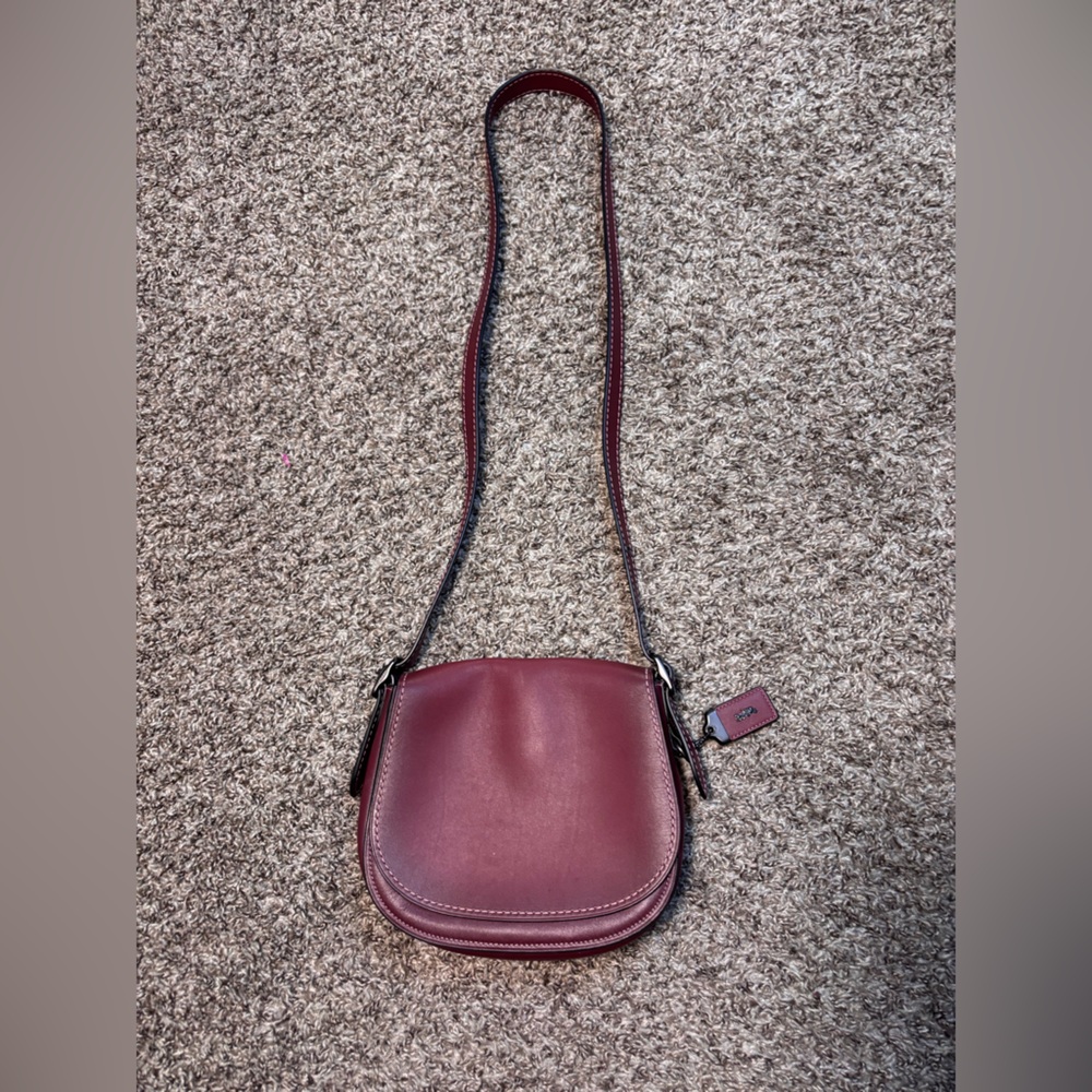 Coach 1941 Saddle Bag Glovetanned Leather Purse Oxblood 20115 Burgundy - Picture 2 of 9